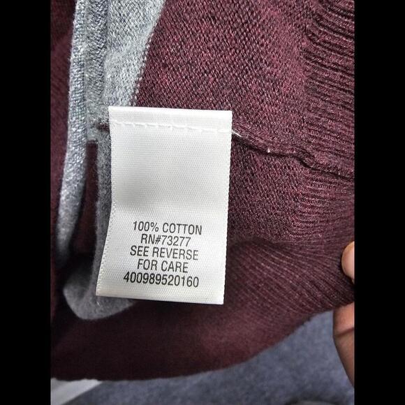 Sonoma Life+Style Lite Knit Sweater Men's Size 2X Burgundy/Grey - Picture 4 of 8